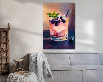 'Happy Hour' Cocktail in Roze en Blauw van Studio Ypie