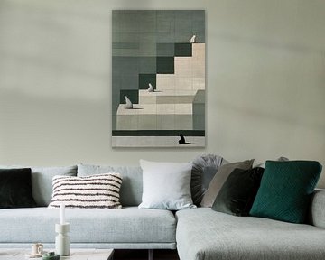 Silent Steps | minimalistische kattenkunst van Marijke Trienekens