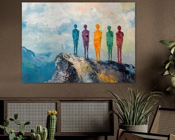 Kleurrijke mensenfiguren | Mensenfiguren in felle kleuren van Kunst Kriebels