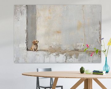 Hond | Schattige Hond in Aardetinten van Kunst Kriebels