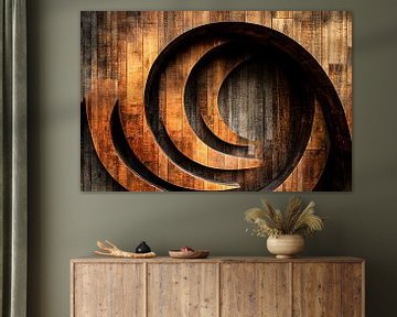 Houten abstracte curven ontwerp van Art & Soul Creations