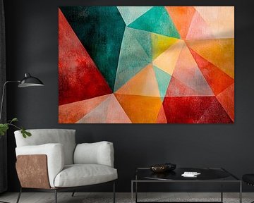 Abstract geometric artwork with colours by Art & Soul Creations