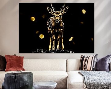Gouden hert met bokeh-licht van Imperial Art House