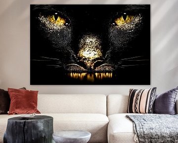 Close-up cat with gold details by Imperial Art House