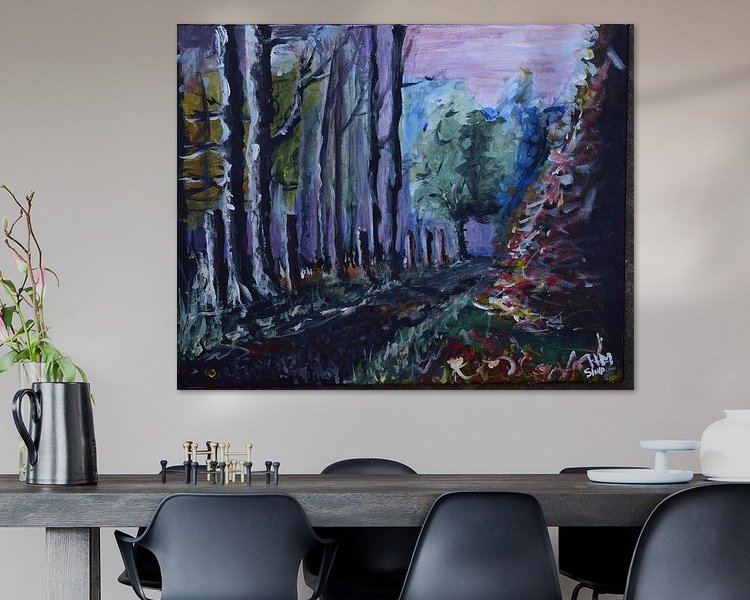 Voorbeeld van het werk in een kamer