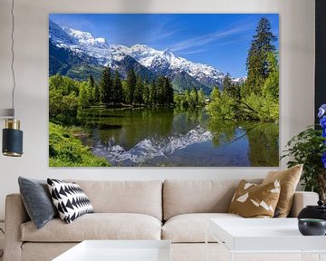 Alpen panorama en Mont Blanc massief in Chamonix, Frankrijk van Adelheid Smitt