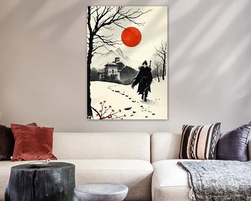 Guerrier d'hiver dans le paysage asiatique sur MIROKKU