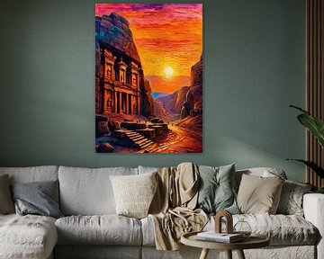 Oude stad Petra, zonsondergang van MIROKKU