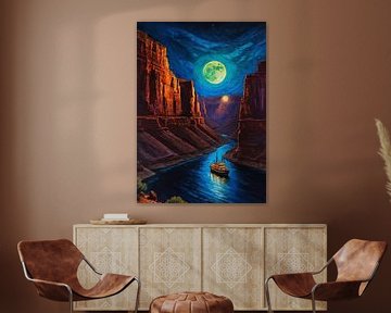 Grand Canyon, Nacht, Maanlicht van MIROKKU