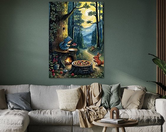 Voorbeeld van het werk in een kamer