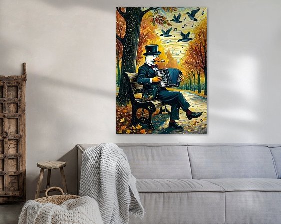 Voorbeeld van het werk in een kamer