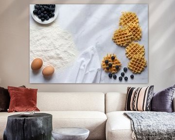Frische Blaubeerwaffeln
