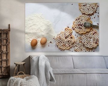 Frische Waffeln in der Küche