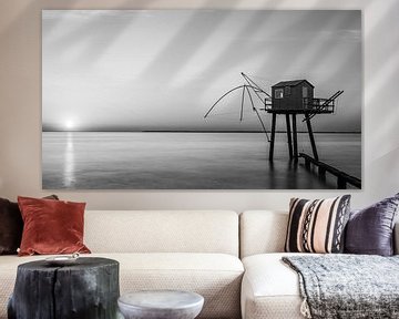 Fishing lodge in Black and White in Saint-Michel-Chef-Chef, Loire-Atlantique, France