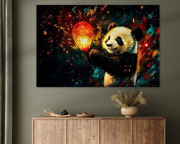 Panda met felle lantaarn van Imperial Art House