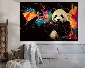 Panda met kleurrijke vlieger van Imperial Art House