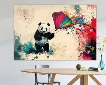Panda met kleurrijke vlieger van Imperial Art House