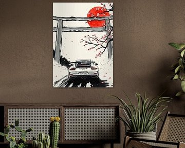 Porsche 911 GT3 RS Rote Sonne und Torii-Tor von MIROKKU