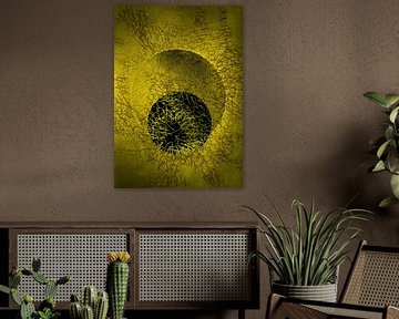 Cirkel en textuur Goudgeel van Claudia Gründler
