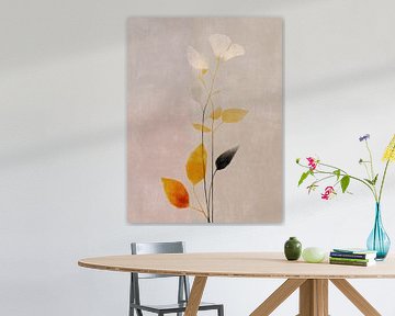 Botanical abstract in pastel colours by Japandi Art Studio