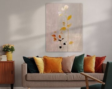 Abstrait botanique aux couleurs pastel sur Japandi Art Studio