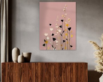 Abstrait botanique aux couleurs pastel sur Japandi Art Studio