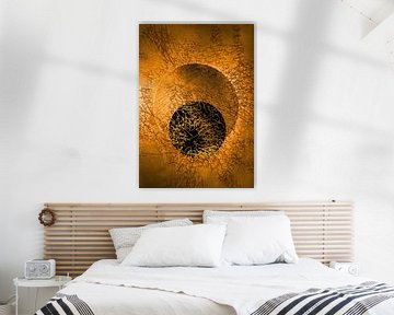 Circle and texture in orange and black by Claudia Gründler