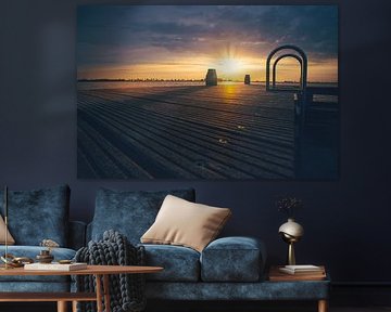 Steg im Horn bei Sonnenaufgang in der goldenen Stunde von peterheinspictures