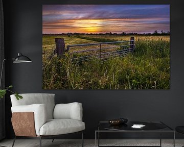 Another fence at sunrise in akersloot by peterheinspictures