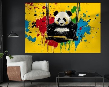 Schattige panda op een schommel van Art & Soul Creations