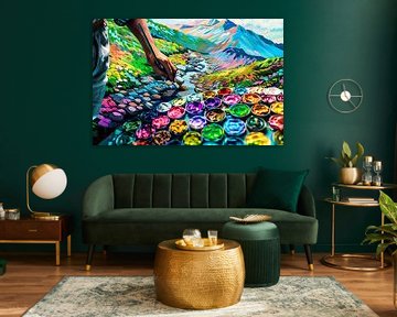 Bunte Berglandschaft mit Details von Imperial Art House