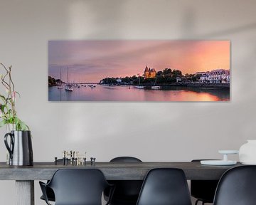 Panorama and sunset at Pornic castle, Loire-Atlantique, France