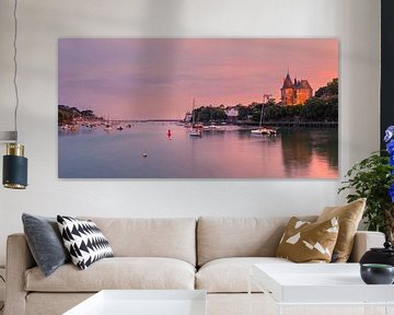 Panorama and sunset at Pornic castle, Loire-Atlantique, France