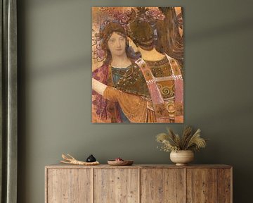 Constant Montald. Twee vrouwen in Byzantijnse gewaden