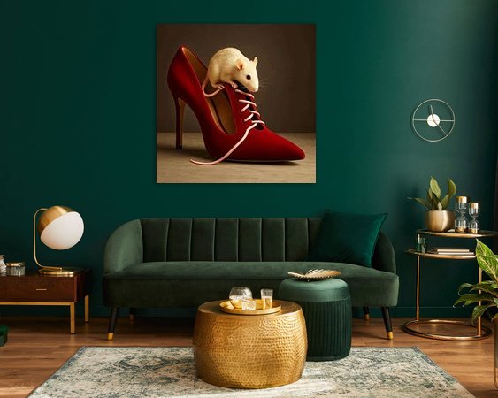 Voorbeeld van het werk in een kamer