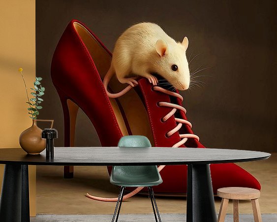 Voorbeeld van het werk in een kamer