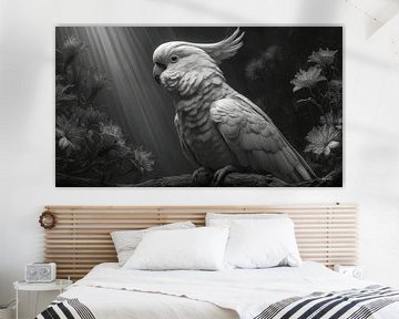 zwart-wit papegaai-kaketoe-ara van Gelissen Artworks