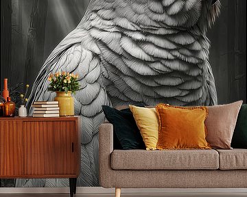 black-and-white parrot cockatoo-ara by Gelissen Artworks
