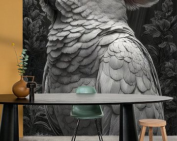 black-and-white parrot cockatoo-ara by Gelissen Artworks