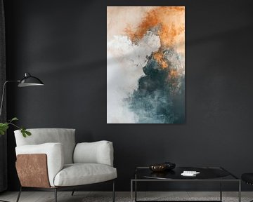 Abstractie in Aardlagen Stilte tussen Licht en Diepte van Eva Lee