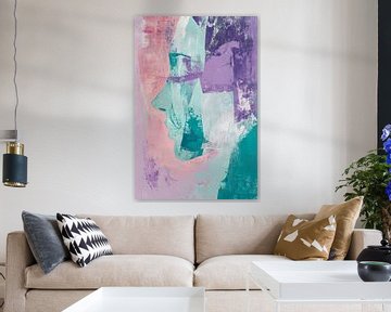 Vrouw Portret in Pastel Reflectie Abstracte Stilte van Eva Lee