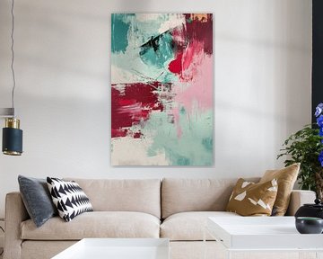 Abstractie in Mintrood Expressieve Energie van Eva Lee