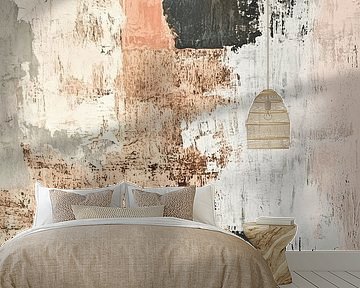 Abstracte Structuur in Aardse Tinten en Roze Accenten