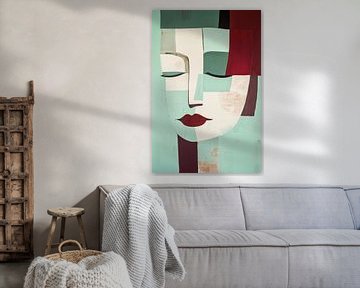 Female portrait in Geometric Silence by Eva Lee
