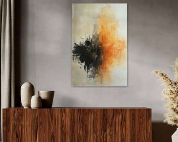 Feu et ombre abstraits en contraste dynamique sur Eva Lee