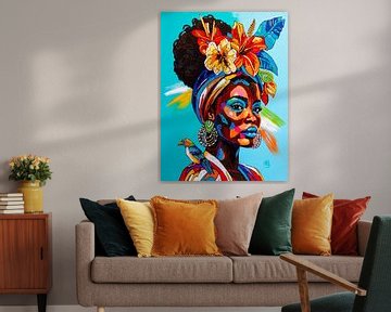 Zij die met de wind praat van Happy Paintings / Renata Rolefes Art