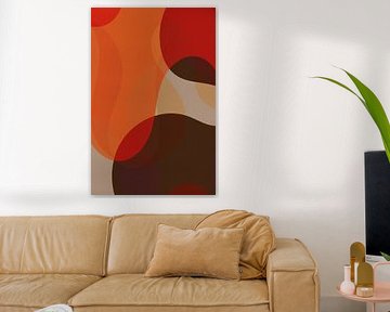 Abstrakte Formen in warmem Orange, Braun, Rot