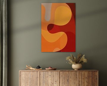 Oker Herinnering in Abstracte Stroom van Dina Dankers