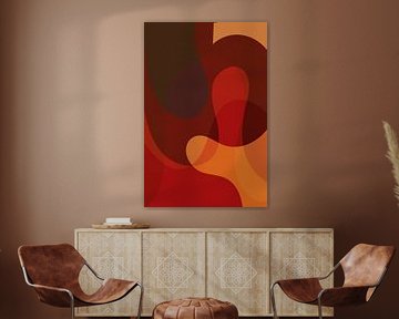 Abstrakte organische Formen in Orange, Rot, Braun