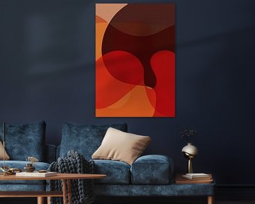 Retro golven in gebrand rood van Dina Dankers